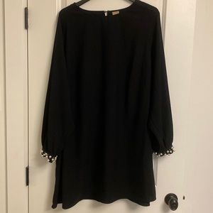 H and M party dress. Black polyester. Beautiful Pearl and silver beaded cuff.